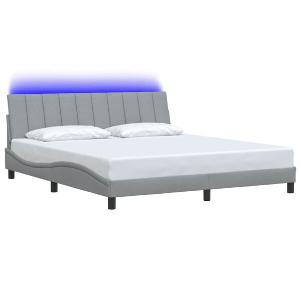 vidaXL Bedframe zonder matras "Hanko" stof lichtgrijs 180x200 cm