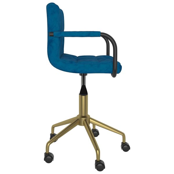 vidaXL Eetkamerstoelen draaibaar 2 st fluweel blauw