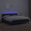 vidaXL Boxspring met matras en LED kunstleer zwart 160x200 cm