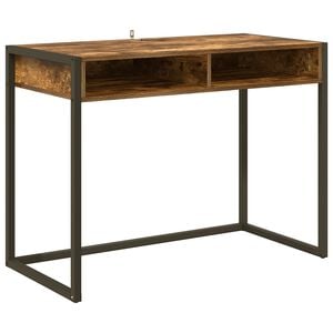 vidaXL Bureau Rook Eik Bewerkt hout 100 x 50 x 75 cm