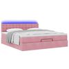 vidaXL Bed poef met matras en LED's 180x200 cm fluweel roze