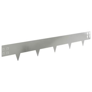 vidaXL Gazonrand 30 pcs 100 x 15 cm Staal Zilverkleurig