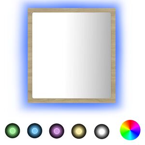 vidaXL Badkamerspiegel LED 40x8,5x37 cm acryl sonoma eikenkleurig