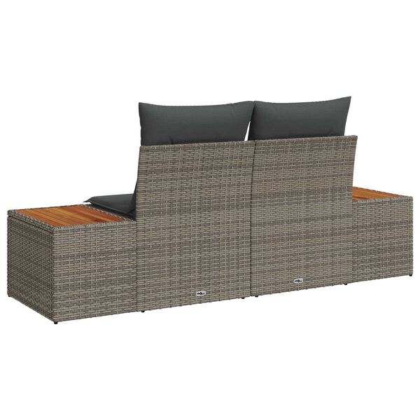 vidaXL Tuinbank Grijs 184 x 62 x 85cm poly rattan