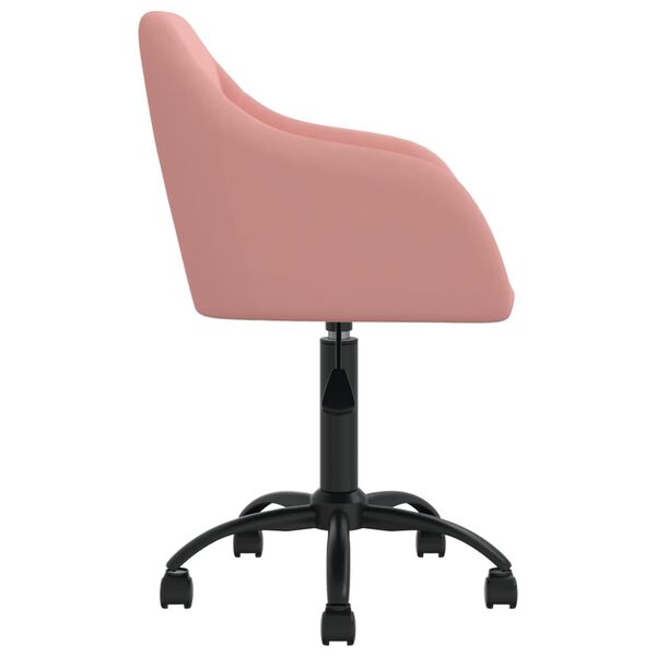 vidaXL Eetkamerstoelen draaibaar 6 st fluweel roze