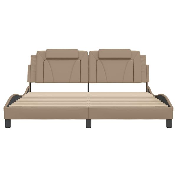 vidaXL Bedframe "Viana" zonder matras kunstleer cappuccinokleurig 180x200 cm