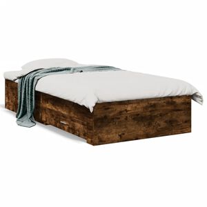 vidaXL Bedframe met lades bewerkt hout gerookt eikenkleurig 90x200 cm