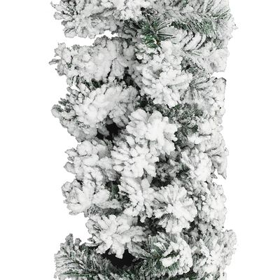 vidaXL Kerstslinger met sneeuw 5 m PVC groen