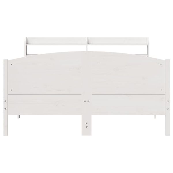 vidaXL Bedframe zonder matras massief grenenhout wit 150x200 cm