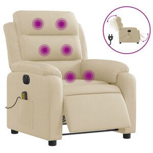vidaXL Massagestoel elektrisch verstelbaar stof cr&egrave;mekleurig