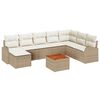 vidaXL Tuinbankenset 9 st Beige poly rattan