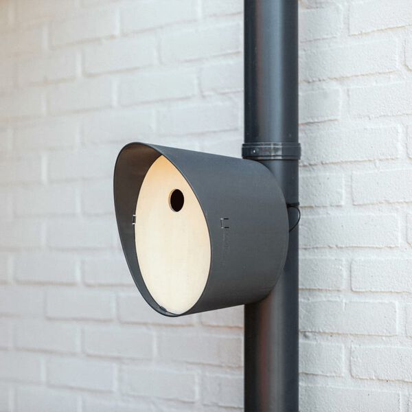 Capi Vogelhuisje Oval 1 24x19x23 cm hout en antracietkleurig