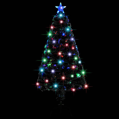 vidaXL Kerstboom met LED en standaard 120 cm glasvezel
