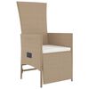 vidaXL 7-delige Tuinset met kussens poly rattan beige