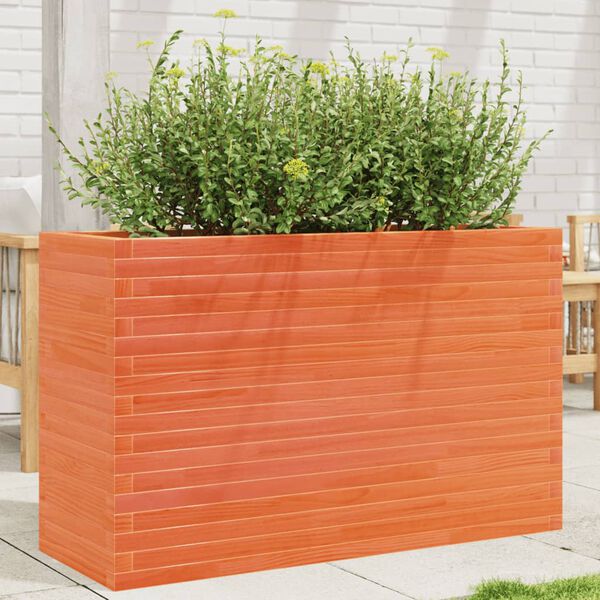 vidaXL Plantenbak 110x40x68,5 cm massief grenenhout wasbruin