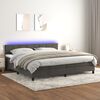 vidaXL Boxspring met matras en LED fluweel donkergrijs 200x200 cm
