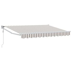 vidaXL Uitschuifbare luifel Lichtgrijs en wit. 4 &times; 3 m