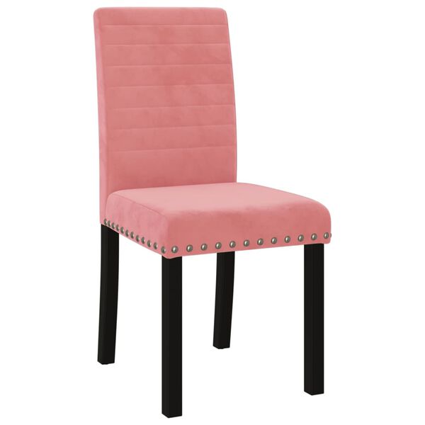 vidaXL Eetkamerstoelen 4 st fluweel roze