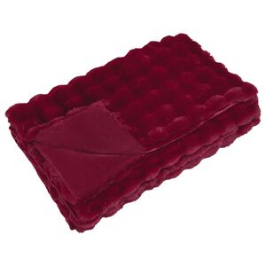 vidaXL Neppels Konijnenbont Deken Bordeaux Rood 130 x 150 cm Polyester