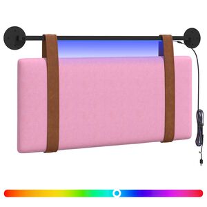 vidaXL Hangend hoofdbord Met LED-verlichting Roze Antiek PU