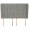 vidaXL Hoofdbord met randen 147x23x118/128 cm fluweel lichtgrijs