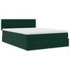 vidaXL Ottoman bed met matras en LED's 140x200cm fluweel donkergroen