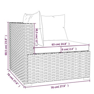 vidaXL 8-delige Loungeset met kussens poly rattan zwart