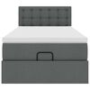 vidaXL Ottoman bed met matras 90x190cm stof donkergrijs