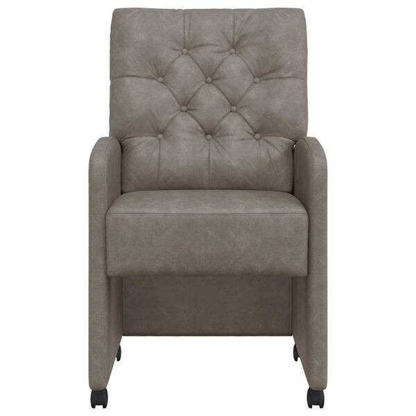 vidaXL Eetkamerstoelen met Wieltjes 2 pcs Grijs 58 x 67 x 97 cm