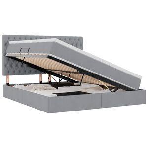 vidaXL Opslag bed met matras Lichtgrijs 180 x 200 cm Polyester