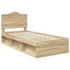 vidaXL Bedframe met hoofdeinde Sonoma 90 x 190 cm Massief grenenhout