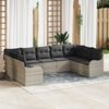vidaXL Tuin Sofa Set met opslag 9 pcs Lichtgrijs poly rattan