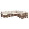 vidaXL Tuinbankenset 11 pcs Beige en Cr&egrave;me Wit poly rattan