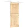 vidaXL Schuifdeur 80 x 210 cm Massief Grenenhout (Niet-Behandeld)