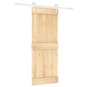 vidaXL Schuifdeur 80 x 210 cm Massief Grenenhout (Niet-Behandeld)