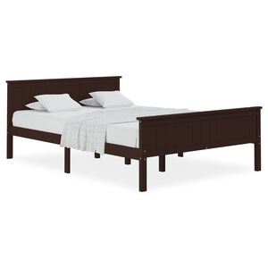 vidaXL Bedframe massief grenenhout donkerbruin 160x200 cm