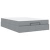 vidaXL Bedframe met matras 2 pcs Lichtgrijs Stof