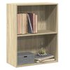 vidaXL Boekenkast 2 schappen 60x30x76,5 cm bewerkt hout sonoma eiken