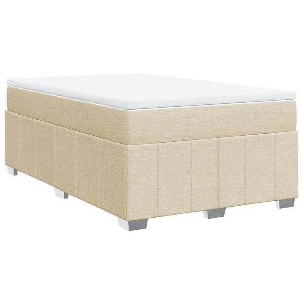 vidaXL Boxspring met matras stof cr&egrave;mekleurig 120x190 cm
