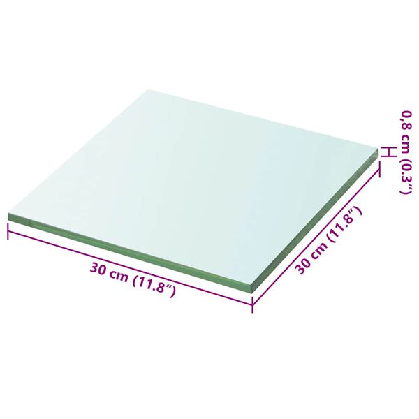 vidaXL Wandschap transparant 30x30 cm glas