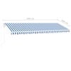vidaXL Luifel automatisch met LED en windsensor 500x300 cm blauw wit