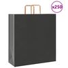 vidaXL Papieren zakken 250 st met hengsels 45x17x48 cm zwart