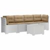 vidaXL 4-Persoons Tuin Sofa met Kussens Rieten Look PP Wit
