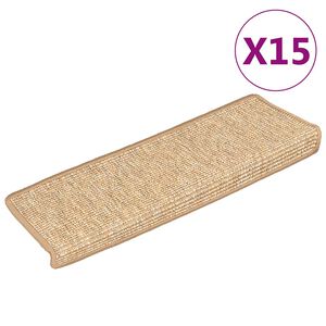 vidaXL Trapmatten 15 st 65x21x4 cm lichtbruin met rechthoekige rand