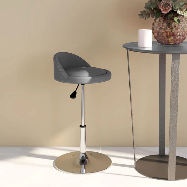 vidaXL Eetkamerstoel draaibaar kunstleer grijs