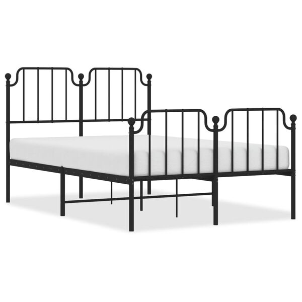 vidaXL Bedframe met hoofd- en voeteneinde&nbsp;metaal zwart 120x200 cm