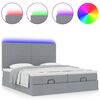 vidaXL Ottoman bed met matrassen en LED's 160x200cm stof lichtgrijs