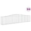 vidaXL Schanskorven 4 st gewelfd 400x50x80/100 cm gegalvaniseerd ijzer