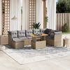 vidaXL 9-delige Loungeset met kussens poly rattan beige