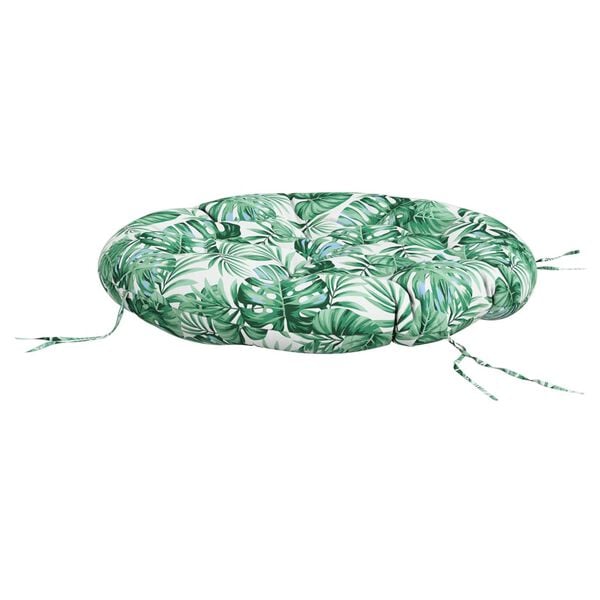 vidaXL Zitkussen rond bladpatroon &Oslash; 100x11 cm oxford stof